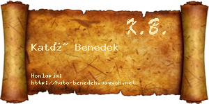 Kató Benedek névjegykártya