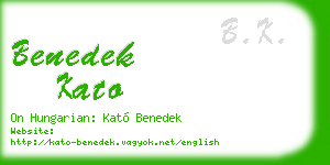 benedek kato business card
