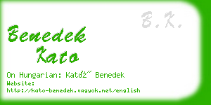 benedek kato business card